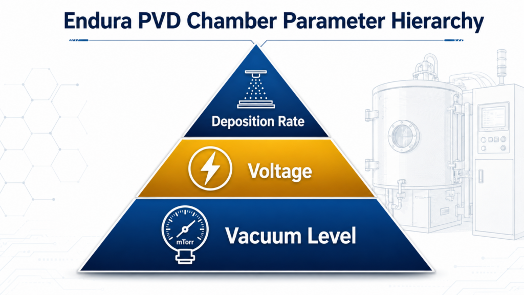 Displaying The Parameter Hierarchy For The Endura Pvd Chamber: Vacuum Level At The Bottom, Voltage In The Middle, And Rate At The Top.