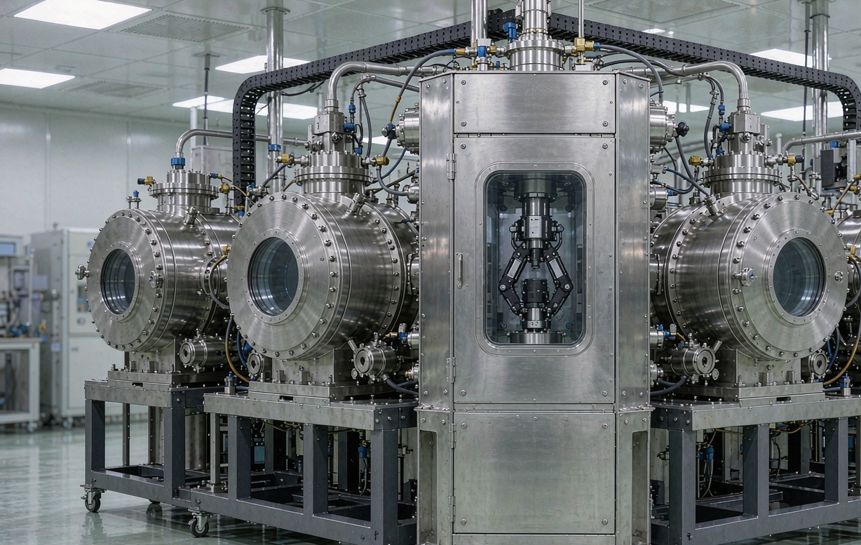 Semiconductor PVD cluster tool in a cleanroom